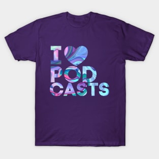 I Heart Podcasts Purple Marble T-Shirt